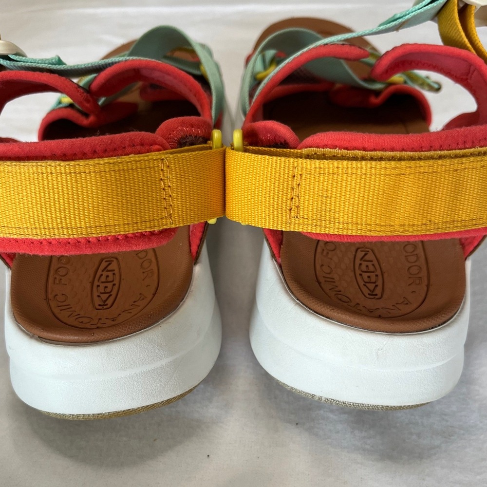 KEEN Women's Backstrap Elle Sport Sandals Size 11 Red Mint Yellow Hiking - Picture 5 of 12